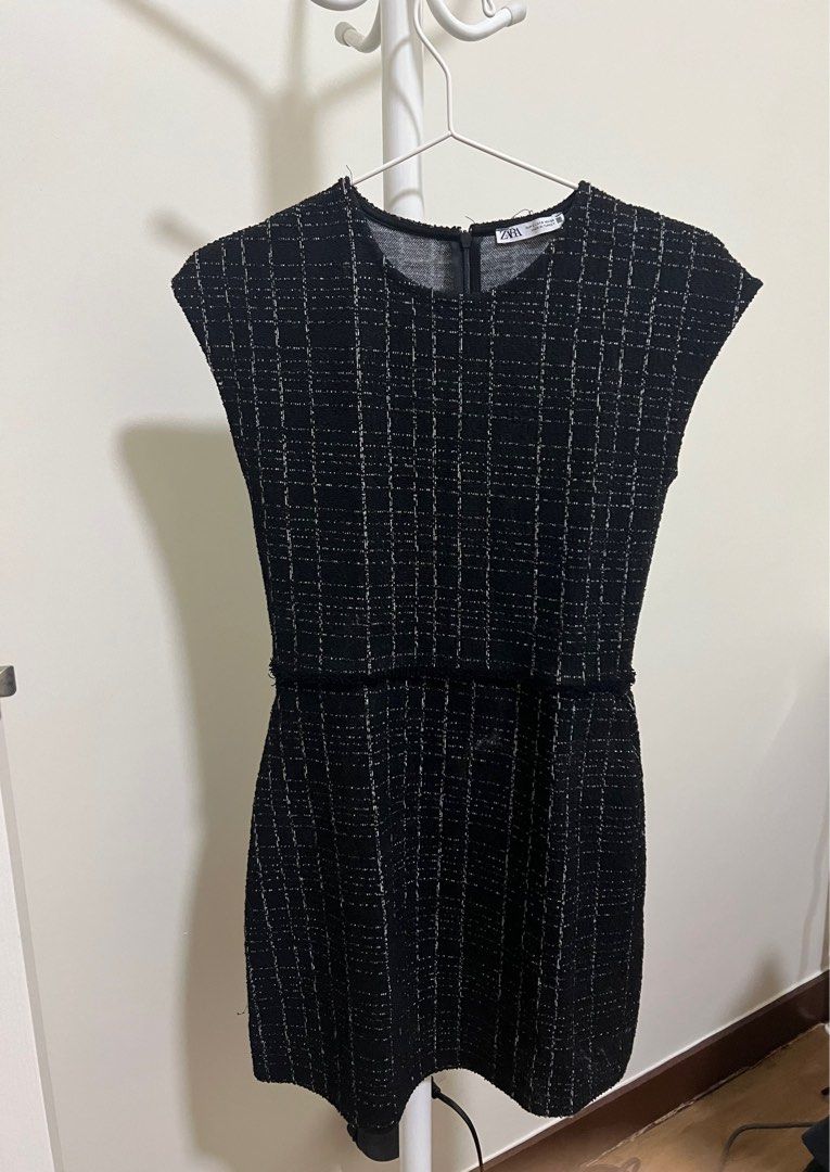 Zara Tweed Dress (Category: Dresses) located in Pasig City. Submitted by decluttermycloset.24 (Listing ID 1362695646, Image 2). Description: Zara Tweed Dress Size XS Fitted once only (not my size) In great condition Negotiable.
