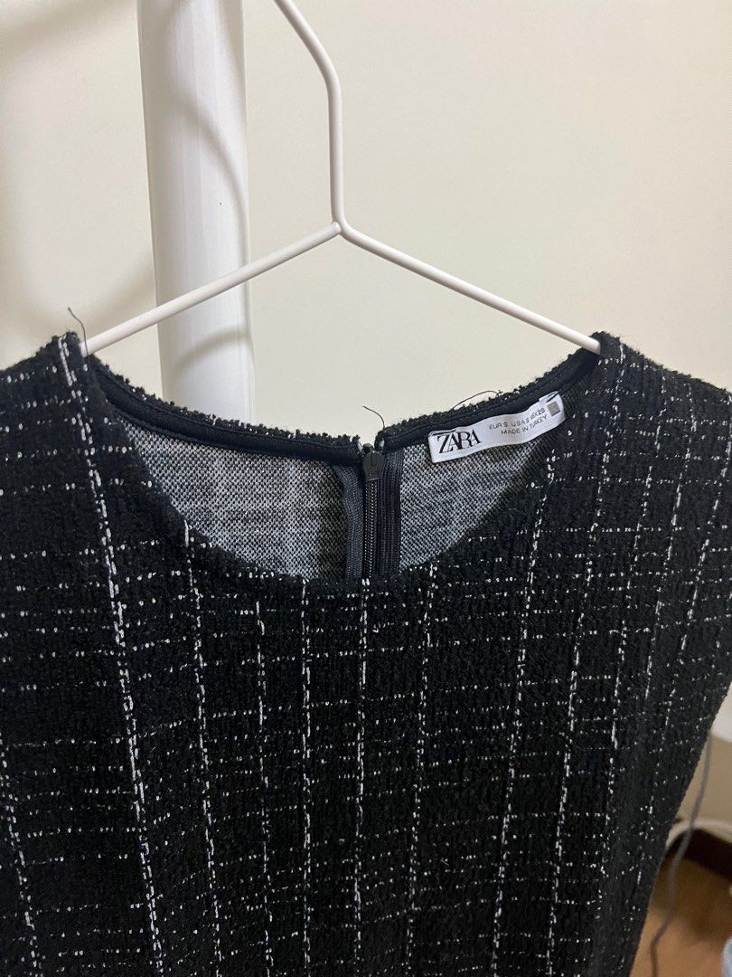 Zara Tweed Dress (Category: Dresses) located in Pasig City. Submitted by decluttermycloset.24 (Listing ID 1362695646, Image 3). Description: Zara Tweed Dress Size XS Fitted once only (not my size) In great condition Negotiable.