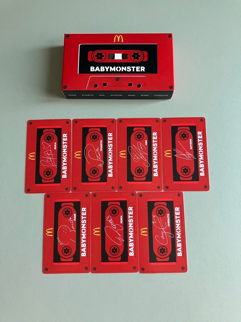 babymonster x McDonald's 香港限定7枚セット(箱なし) 現貨】BABYMONSTER 寶怪X MCDONALD 麥當勞限定小卡set, 興趣及