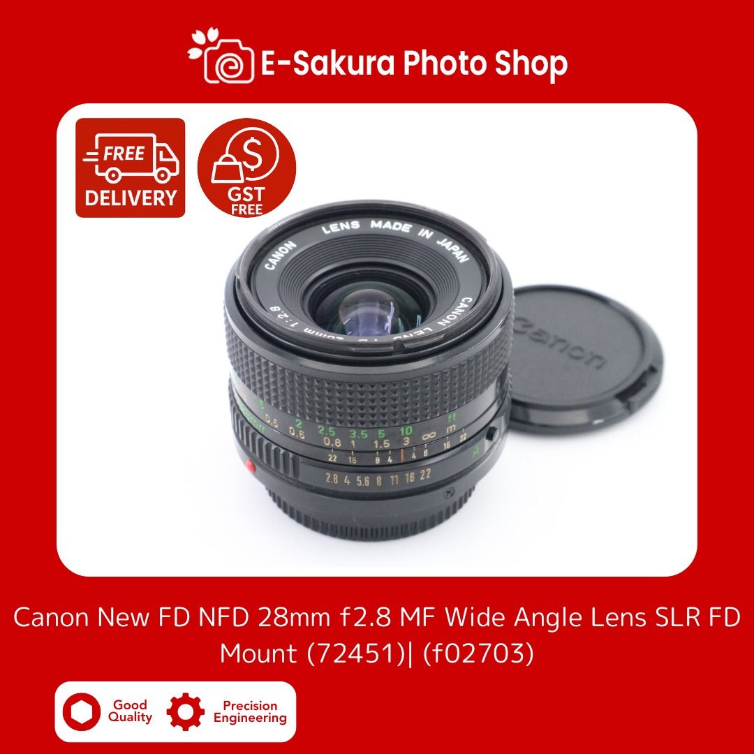 Canon New FD NFD 28mm f/2.8 MF Wide Angle Lens キヤノン 広角