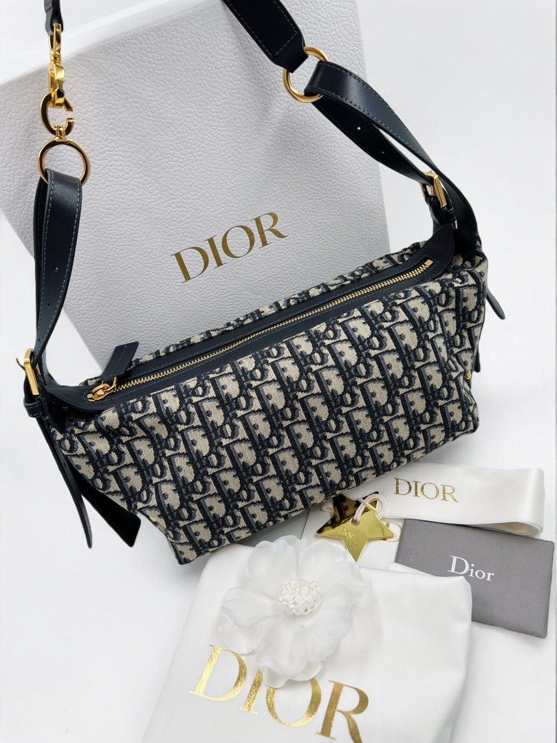 ⚜️Christian Dior - D Journey bag (Category: Luxury Bags & Wallets) located in Makati City. Submitted by 90sangel (Listing ID 1366724255, Image 1). Description: •Item: Christian Dior - Small D-Journey Bag w/ Blue Dior Oblique Jacquard 💙🖤🩶 •Size: 10 x 5.75 x 5.5" •Condition: Brand New condition, giftable, more pictures? — Just DM *This includes original box, dustbag, cards. As seen on influencers. — if u need other colors and size, we can source