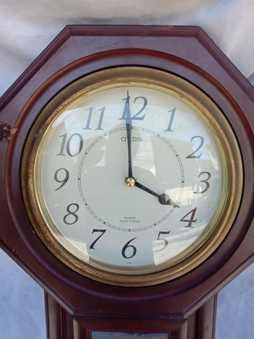 CITIZEN battery operated Regulator clock Tested working Issue no pendulum and back cover 650php (Category: Clocks) located in Quezon City. Submitted by jpnvintageonline (Listing ID 1366554124, Image 2). Description: CITIZEN battery operated Regulator clock Tested working Issue no pendulum and back cover 650php.
