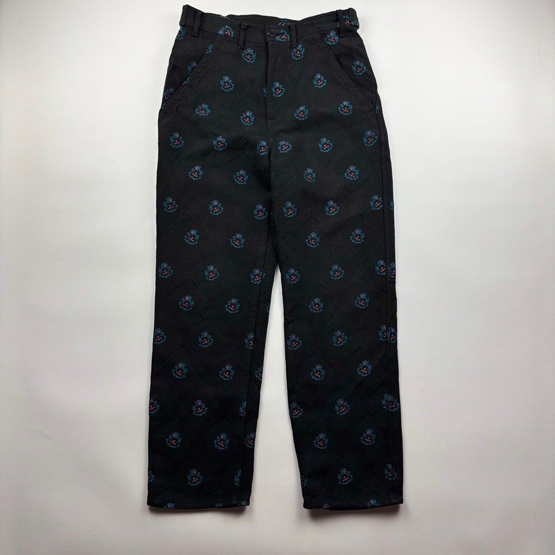 Comme des Garçons Embroidered Trousers (Category: Jeans) located in Paranaque City. Submitted by ragrepository (Listing ID 1366631090, Image 1). Description: Comme des Garçons Embroidered Trousers Tagged as Medium Waist- 14.5” Front rise-13” Back rise- 14.5” Inseam- 28” Outseam- 39” Thigh-11.5” Knee- 9” Leg opening- 8” Condition- 8.5/10 Flaw- Minor signs of wear, no major flaws .
