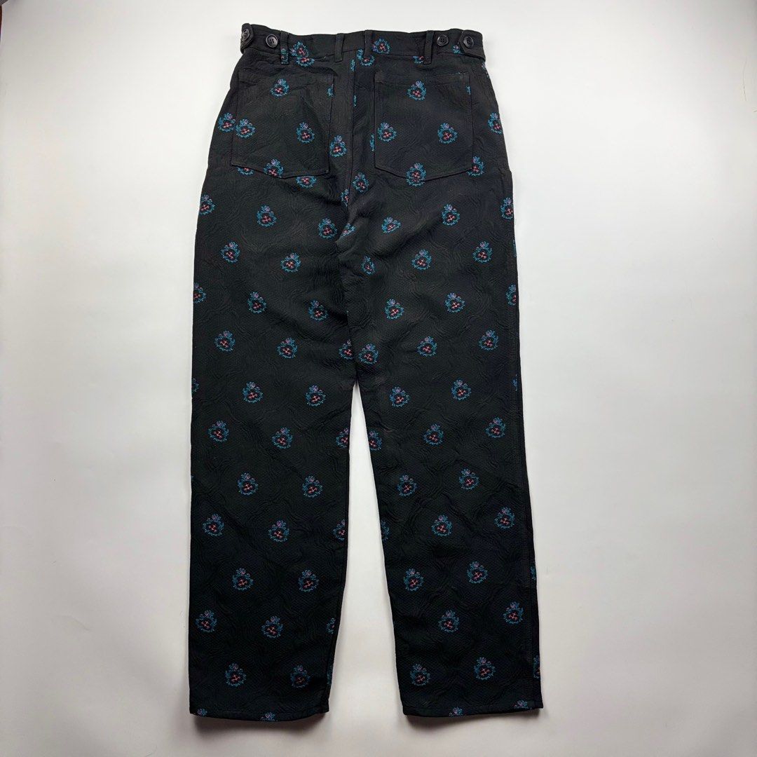 Comme des Garçons Embroidered Trousers (Category: Jeans) located in Paranaque City. Submitted by ragrepository (Listing ID 1366631090, Image 2). Description: Comme des Garçons Embroidered Trousers Tagged as Medium Waist- 14.5” Front rise-13” Back rise- 14.5” Inseam- 28” Outseam- 39” Thigh-11.5” Knee- 9” Leg opening- 8” Condition- 8.5/10 Flaw- Minor signs of wear, no major flaws .