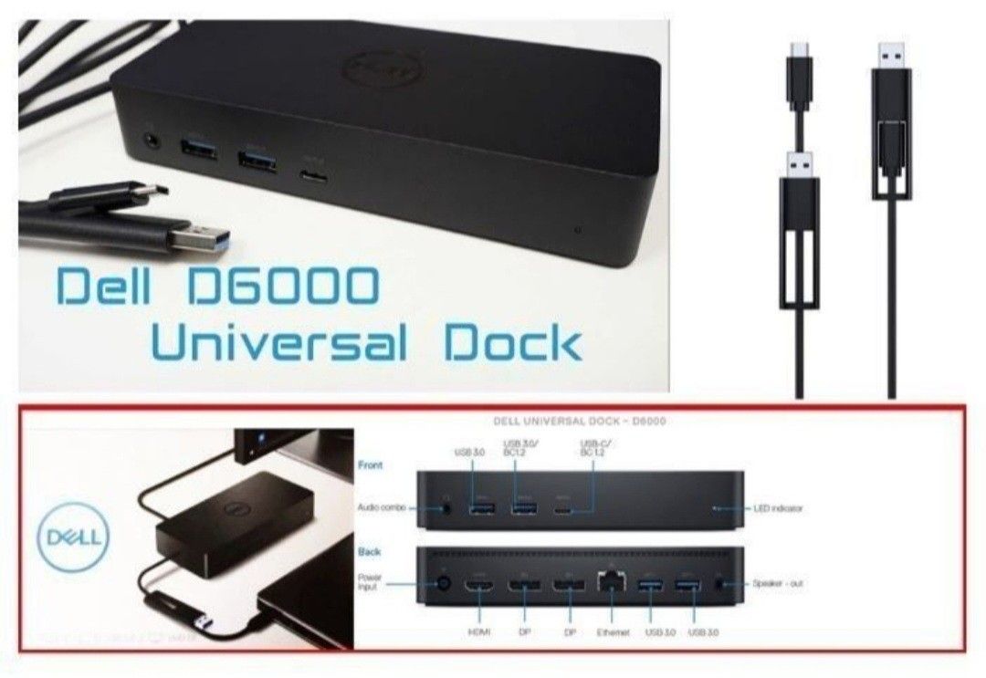 Dell Universal Dock- D6000 Docking
station -connect up to three 4K displays
I charge a USB-C laptop63226707322627112
