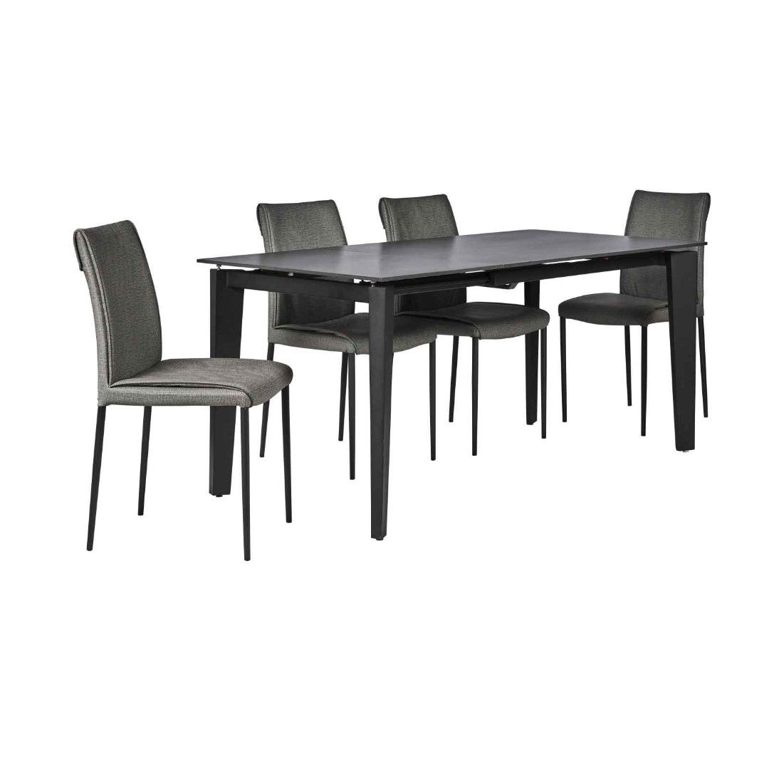 Dining Table Set (Category: Tables & Sets) located in Singapore. Submitted by nic12 (Listing ID 1366631282, Image 1). Description: Extendable dining set. Used for only 3 years, still in very good condition. Selling because we move to a smaller house. Material(s): Sintered Stone+metal Frame Structure: Metal Dimensions: L160 / L110 X W80 X H75 cm $600 for dining table + 4 chairs.