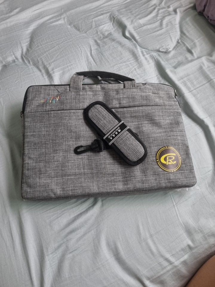 Grey Laptop Bag with Strap