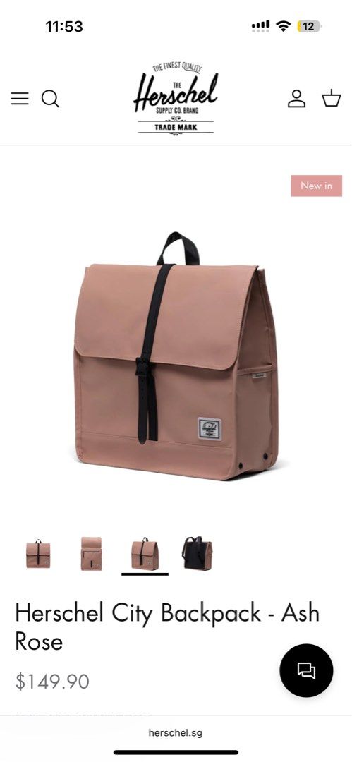 Hershel Backpack (Category: Backpacks) located in Singapore. Submitted by Mistygirl (Listing ID 1366569513, Image 1). Description: Made for your daily commute. Constructed with recycled materials and a matte coating, the Weather Resistant City Backpack features a laptop sleeve and water bottle pocket for journeys through the city. .