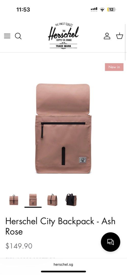 Hershel Backpack (Category: Backpacks) located in Singapore. Submitted by Mistygirl (Listing ID 1366569513, Image 2). Description: Made for your daily commute. Constructed with recycled materials and a matte coating, the Weather Resistant City Backpack features a laptop sleeve and water bottle pocket for journeys through the city. .