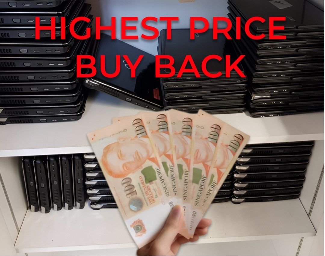 HIGHEST PRICE BUY BACK Laptop corporate bulk buy (Category: Laptops & Notebooks) located in Singapore. Submitted by Delcandlim (Listing ID 1366585739, Image 1). Description: Buy back used laptops in any condition (broken, faulty, working) -Highest price buy back guaranteed! Will price match anyone that offers higher -quick cash and collection (in 1 hour or less) -Collection at YOUR convenience (pickup will be arranged to your doorstep) .