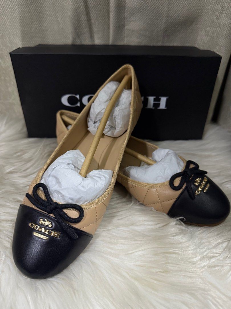 INSTOCK> Coach Allyson Quilted Ballet Flats size 36, Women's