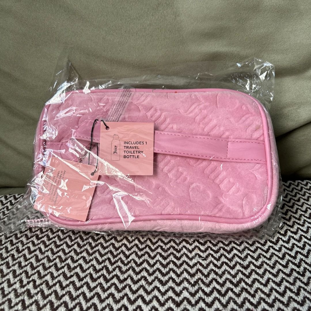 Juicy Couture Toiletry Bag w/ Bottle (Category: Clutches) located in Paranaque City. Submitted by wolfhill (Listing ID 1366636561, Image 1). Description: 100% authentic from the USA 100% brand new .