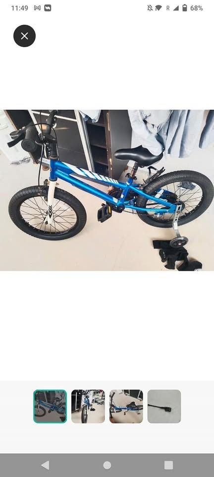 Kids bicycle for sale near Sengkang (Category: Bicycles) located in Singapore. Submitted by manibejobs (Listing ID 1366623117, Image 1). Description: Kids bicycle for sale near Sengkang Good condition, less used. good for 4 to 6 years. with training wheels 10$ extra.