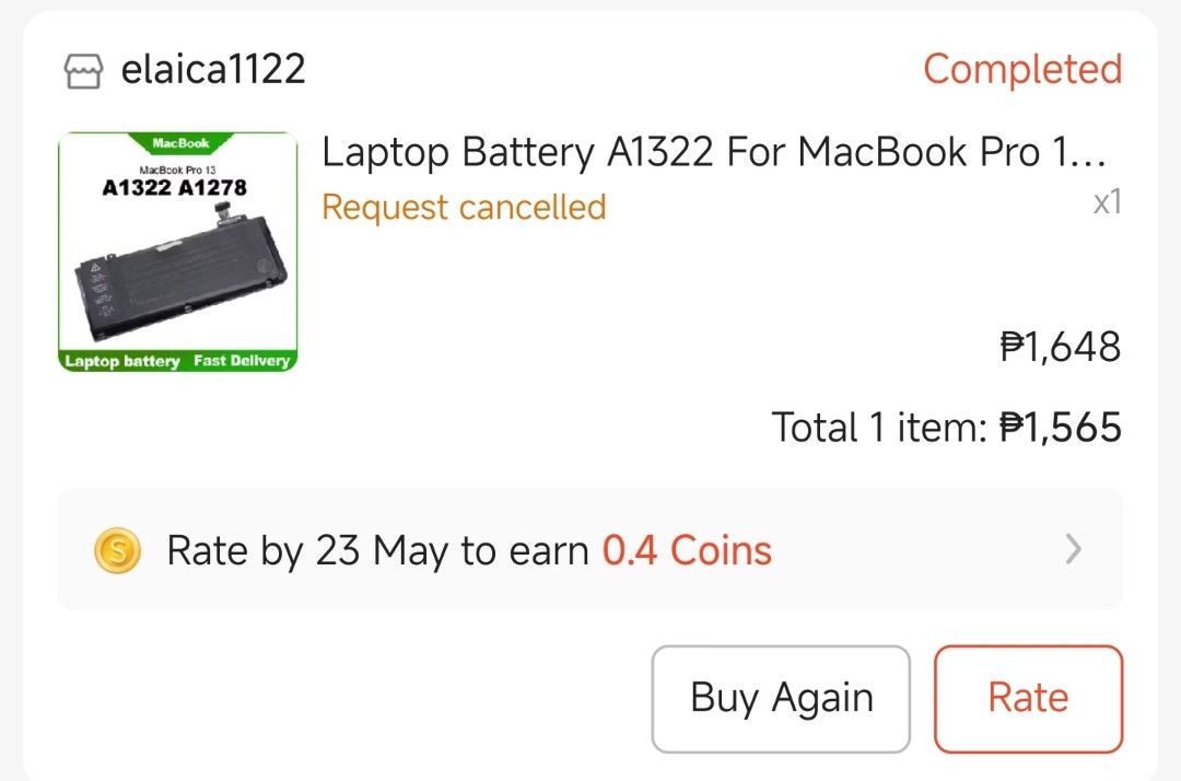 Macbook Pro 13 inch Early 2011 Battery (Category: Laptops & Notebooks) located in Manila. Submitted by paolojames43823 (Listing ID 1366695867, Image 3). Description: Binili sa orange app ng 1565, working good as new RFS: Di na marefund sa orange app, lagpas 5 days na kasi. Sira yung charging ic ng macbook kaya no need na. May tawad pa, need lng mabalik kahit konti..