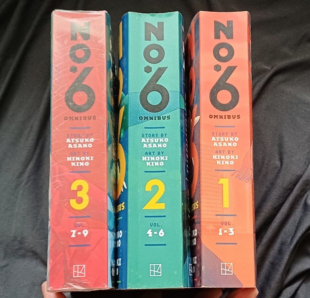 [Manga] No.6 omnibus set (Category: Comics & Manga) located in Cainta. Submitted by shohatto (Listing ID 1366575892, Image 1). Description: wts No.6 complete omnibus volumes - selling individually or as a set Vol 1: php 850 - unsealed no, issues Vol 2: php750 - slight water damage on the bottom part near the spine (see last photo) Vol 3: php950 - sealed/ unused selling a set for php2,300 bpi/ gcash loc: cainta.