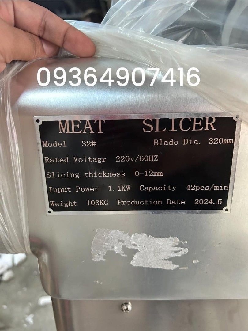 Meat Slicer (Category: Looking For) located in Manila. Submitted by lyka.sofitec (Listing ID 1366620836, Image 2). Description: Meat Slicer brand New 1 year service warranty German blade 85,000 only + shipping if deliver cod along metro manila only location: gagalangin Tondo.