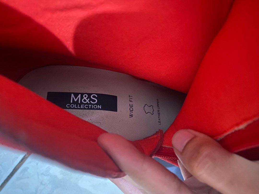 M&S Wide Fit Red Suede Ankle Boot (Category: Boots) located in Makati City. Submitted by eunaj (Listing ID 1366626999, Image 3). Description: Included in Balikbayan Box No box, Tags ONLY!! .