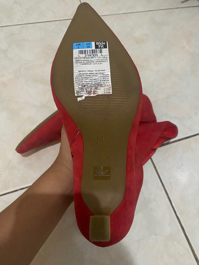 M&S Wide Fit Red Suede Ankle Boot (Category: Boots) located in Makati City. Submitted by eunaj (Listing ID 1366626999, Image 2). Description: Included in Balikbayan Box No box, Tags ONLY!! .