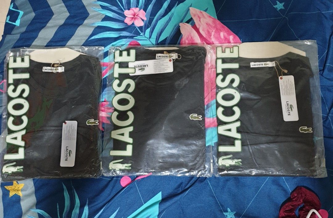 Original Black Lacoste Shirt, 1 piece left (Category: Tshirts & Polo Shirts ) located in Muntinlupa City. Submitted by happeelen (Listing ID 1366671097, Image 2). Description: Brand New Original Lacoste Black T-Shirt (no colar), only 1 piece left at ₱2500. This high quality shirt features iconic Lacoste crocodile Logo. No issue. Rfs: Declutter, Dm me 09195665377-Len.