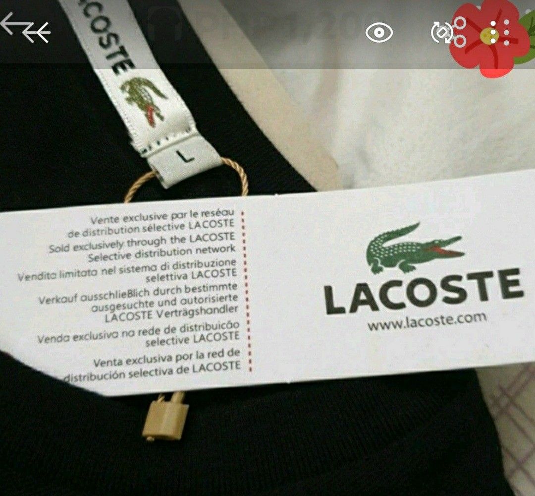 Original Black Lacoste Shirt, 1 piece left (Category: Tshirts & Polo Shirts ) located in Muntinlupa City. Submitted by happeelen (Listing ID 1366671097, Image 3). Description: Brand New Original Lacoste Black T-Shirt (no colar), only 1 piece left at ₱2500. This high quality shirt features iconic Lacoste crocodile Logo. No issue. Rfs: Declutter, Dm me 09195665377-Len.