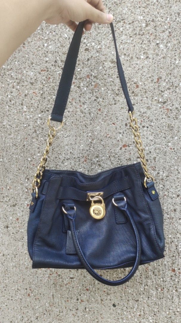 Original MK Hamilton in Navy Blue Color (Category: Luxury Bags & Wallets) located in Cavite. Submitted by MLstore (Listing ID 1366579289, Image 1). Description: Original MK Hamilton in Navy Blue Color 📸 actual picture posted preloved item need to detash bags.