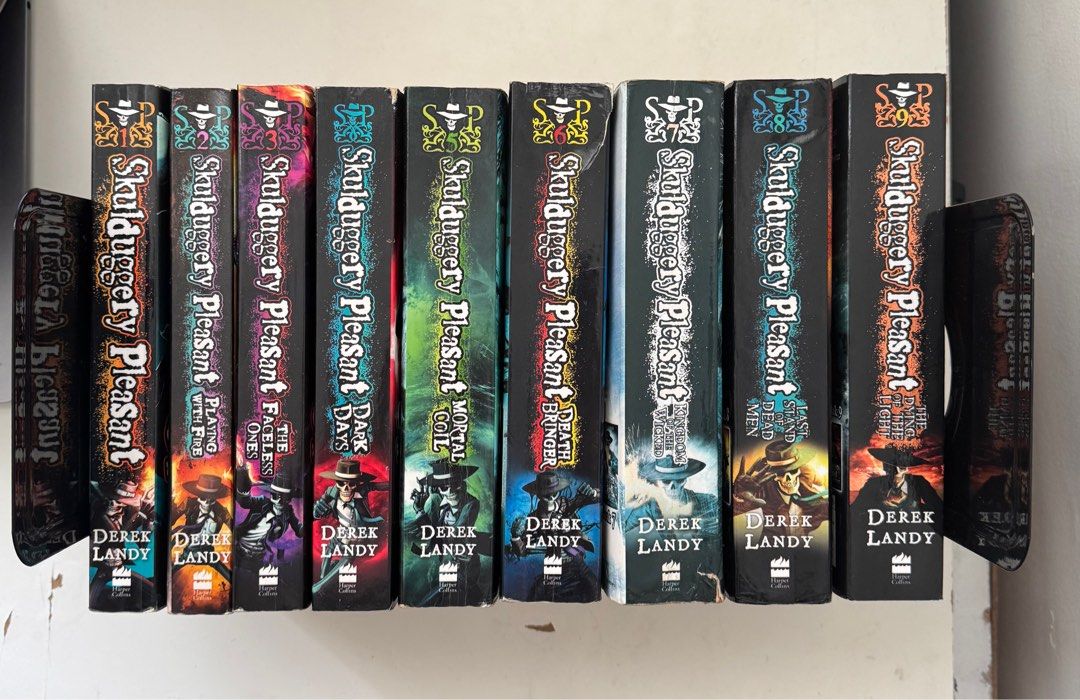 Skulduggery Pleasant Books 1-9 Paperback (Category: Storybooks) located in Valenzuela. Submitted by _sarahs (Listing ID 1366558638, Image 1). Description: Sold as a set only Most books in good/very good condition, book 9 is in brand new condition, book 7 has some water damage but the book is intact Collected these over the years bc these books were my childhood. RFS: decluttering, can no longer keep them Loc: Valenzuela City, Metro Manila Payment