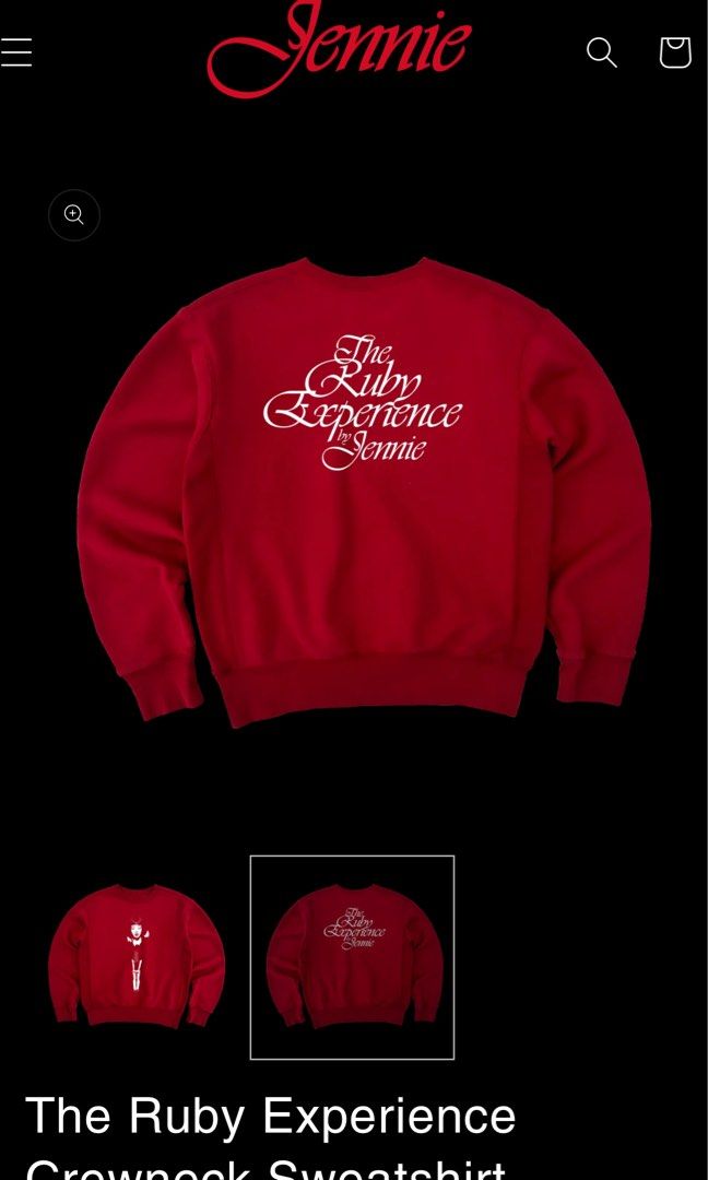 JENNIE BLACKPINK The Ruby Experience Crewneck Sweatshirt (Category: Coats, Jackets and Outerwear) located in Manila. Submitted by kaytee_39455 (Listing ID 1366643435, Image 2). Description: JENNIE THE RUBY EXPERIENCE CREWNECK SWEATSHIRT Size: Large Meet up Or Grab/Lalamove shouldered by the buyer Brand new / unused With complete packaging .