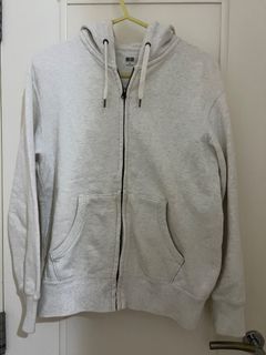 Uniqlo 米白色 連帽衛衣外套 100%棉質 休閒連帽外套(長袖) hoodie jacket64212190597249110