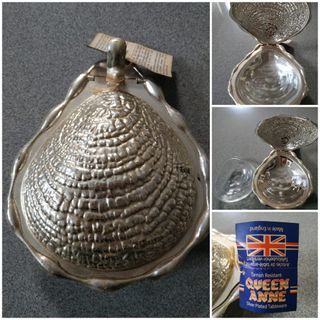 Wadah piring mungil perak Queen Anne - Vintage Antik Kuno
