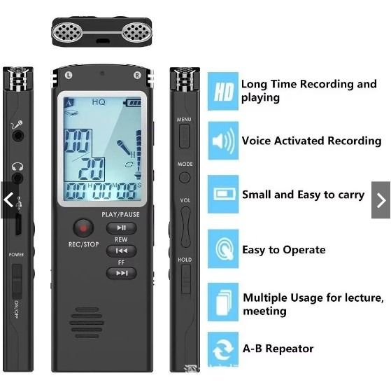 16GB/32GB Voice Recorder USB Professional Dictaphone Digital Audio Voice Recorder With WAV,MP3 Player (Category: Other Audio Equipment) located in Singapore. Submitted by jadese (Listing ID 1368356891, Image 1). Description: Model: N28 Specification: Item type: LCD Digital Voice Recorder + MP3 Player USB interface: Standard USB 2.0 Memory capacity: 32GB/16GB Support system: Windows 2000/XP/Vista/7/10 Deletion function: delete MP3 music files and 