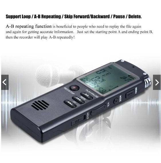 16GB/32GB Voice Recorder USB Professional Dictaphone Digital Audio Voice Recorder With WAV,MP3 Player (Category: Other Audio Equipment) located in Singapore. Submitted by jadese (Listing ID 1368356891, Image 2). Description: Model: N28 Specification: Item type: LCD Digital Voice Recorder + MP3 Player USB interface: Standard USB 2.0 Memory capacity: 32GB/16GB Support system: Windows 2000/XP/Vista/7/10 Deletion function: delete MP3 music files and 