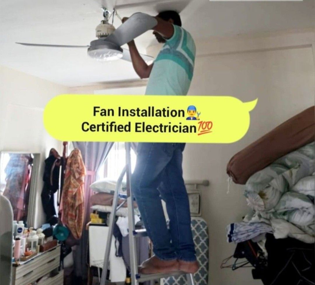 40%offer fan install/light install/socket install/power point install/water heater installation/wiring/re-wiring service all over sg62863093342722111
