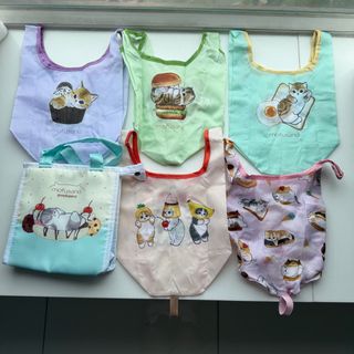 A set of 6 Mofusand capsule eco-bags, Mofusand insulated bags630147296298271121