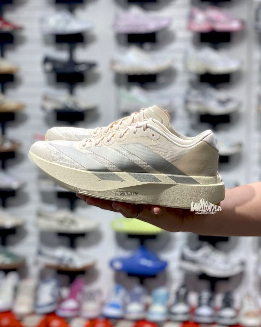 Adizero Evo SL Wonder White (W) (Category: Sneakers) located in Quezon City. Submitted by walkwithusph (Listing ID 1368223758, Image 1). Description: Available Online & In store 🛒 Adizero Evo SL Wonder White (W) Sizes: 6, 6.5, 7, 7.5, 8 us women's Other sizes available for pre-order 🌐 walkwithusph.com 📦 We ship nationwide 📍AYALA MALLS CIRCUIT (TROVE BY RETAIL, Upper ground floor).