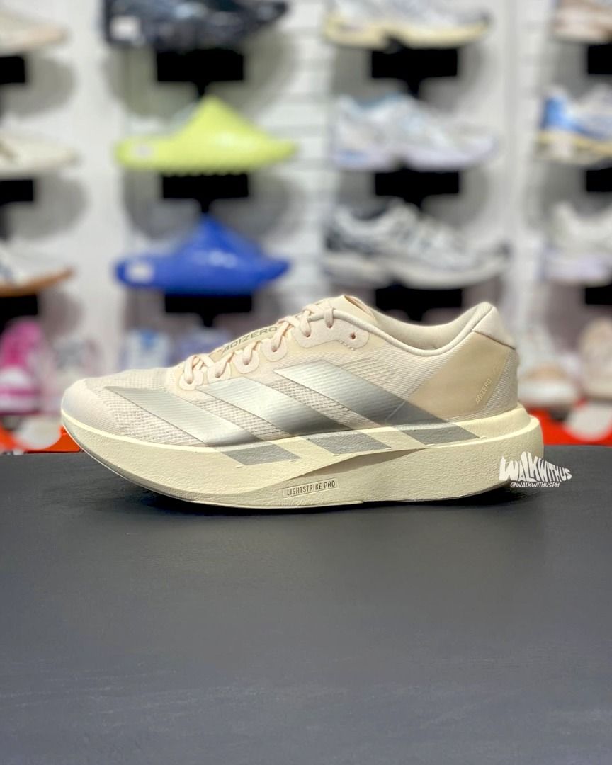 Adizero Evo SL Wonder White (W) (Category: Sneakers) located in Quezon City. Submitted by walkwithusph (Listing ID 1368223758, Image 2). Description: Available Online & In store 🛒 Adizero Evo SL Wonder White (W) Sizes: 6, 6.5, 7, 7.5, 8 us women's Other sizes available for pre-order 🌐 walkwithusph.com 📦 We ship nationwide 📍AYALA MALLS CIRCUIT (TROVE BY RETAIL, Upper ground floor).