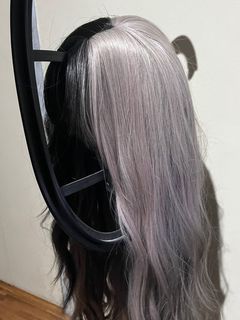 black and light gray combi wig | goth |cosplay |lolita|metal