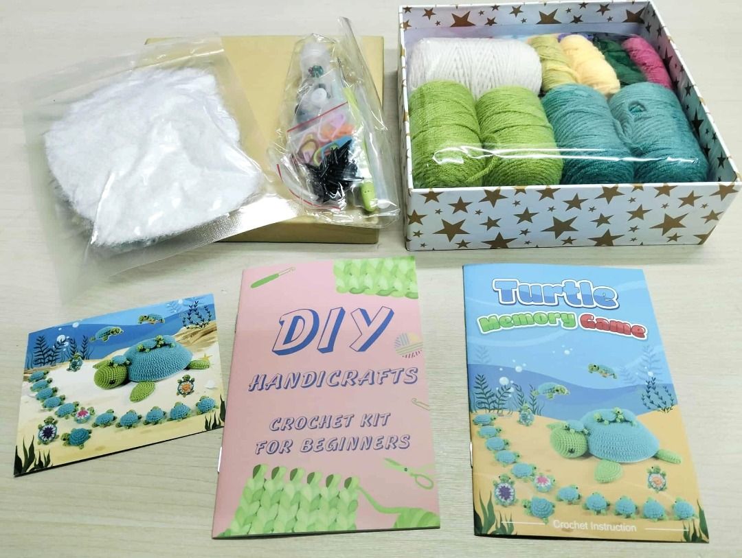 Crochet Kit For Beginners Turtle Memory Game (Category: Handmade Craft) located in Taguig. Submitted by Bloomscorner1 (Listing ID 1368264525, Image 1). Description: - a DIY Handicrafts crochet kit for beginners - Also includes craft box (7 x 7 inches).