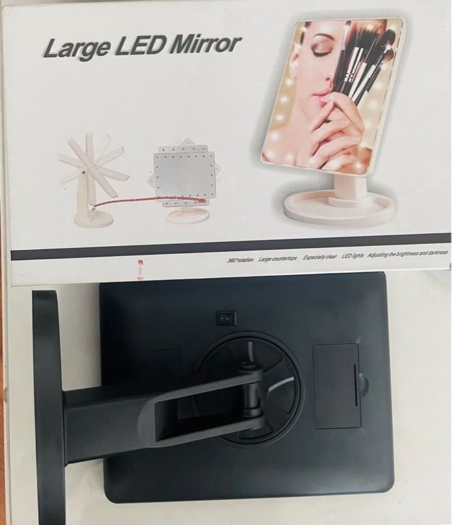 Lightweight Foldable 17x22 cm Makeup Mirror (Category: Mirrors) located in Manila. Submitted by blissful_bargain_bazaar (Listing ID 1368278798, Image 3). Description: Selling SIX lightweight hyper-adjustable 17x22 cm 16 led light battery powered makeup mirror with lights and touch screen light control now at a 33% discount! Perfect for makeup, makeovers, and any mirroring needs at home or on the go with foldable parts. RFS: This was also only use