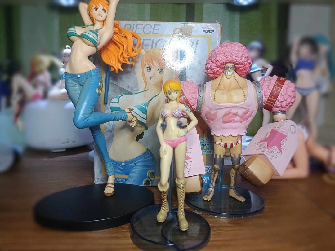 One Piece Set (Category: Figurines & Statues) located in Manila. Submitted by charlenecloset (Listing ID 1368291369, Image 1). Description: One Piece SET -Banpresto: One Piece Lady Fight! NAMI (BIB) -Bandai Super One Piece Styling Film Z special box 3 - FRANKY (Loose) -Bandai Super One Piece Styling - Wanted Nami (Loose) Sold as Set Php 1,250 plus shipping fee.