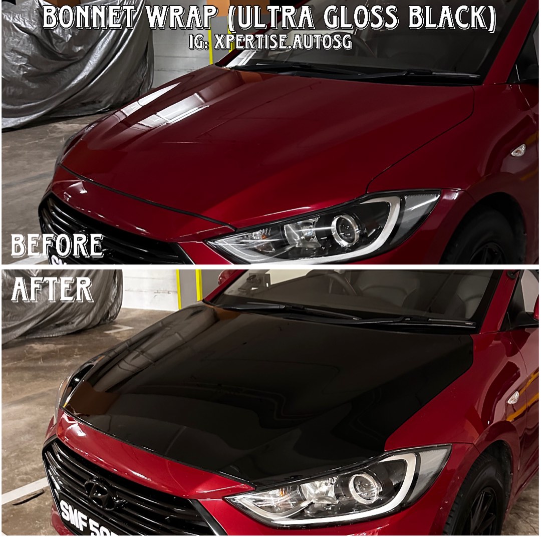 PROMO 🔥 ULTRA GLOSS BLACK / 9D CARBON FIBER WRAP / BONNET / ROOF / HOOD ...