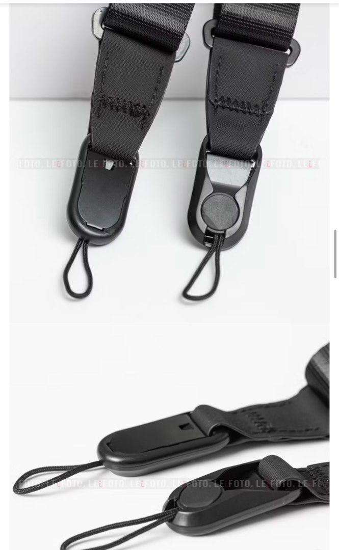 Quick release camera strap (Category: Camera Bags & Carriers) located in Singapore. Submitted by _knza (Listing ID 1368346448, Image 2). Description: - adjustable length - easy to clip and unclip - load capacity: 2.5kg.