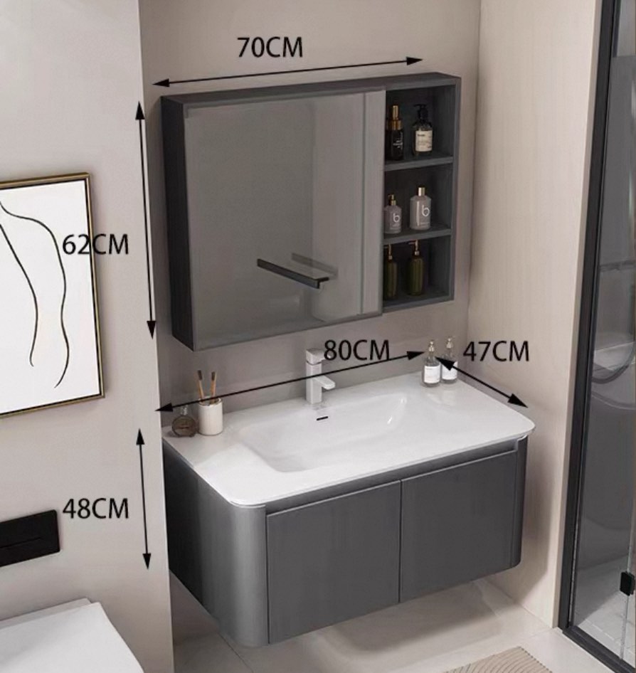 Cargo Gunmetal Vanity Mirror