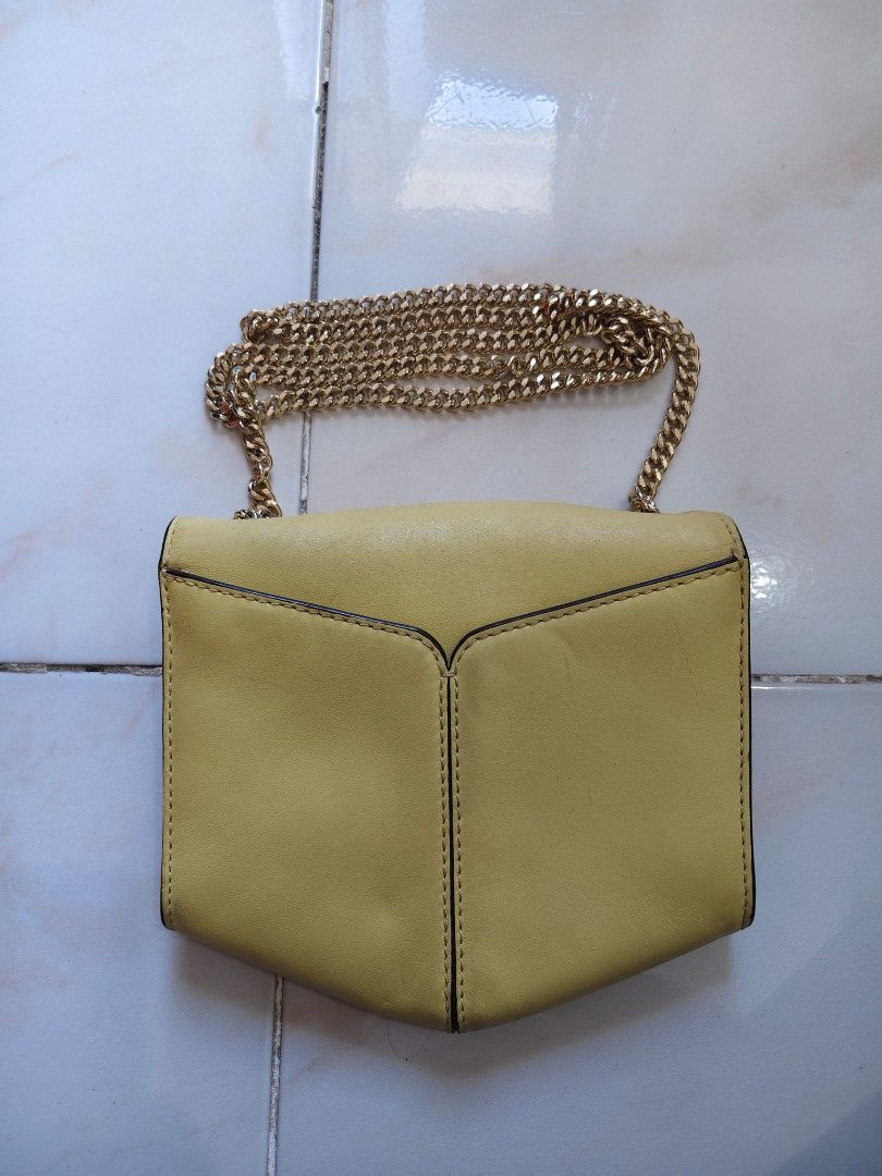 Sandro Paris Bag (Category: Luxury Bags & Wallets) located in Baguio. Submitted by gandita.28 (Listing ID 1368243446, Image 3). Description: Sandro mini Lou cross body bag in yellow Needs Cleaning No issues Browse photos for length and width 2499 free Ship.