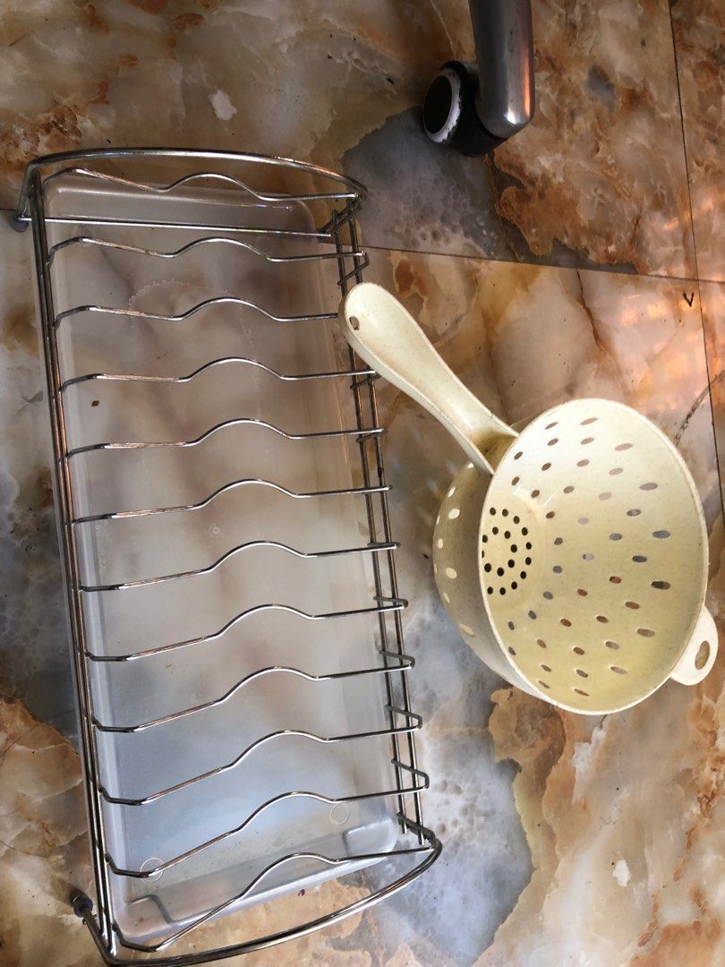 Stainless Dish rack and strainer (Category: Cookware & Accessories) located in Caloocan City. Submitted by aceaceyye (Listing ID 1368273785, Image 3). Description: Stainless dish rack and strainer Location: Fairview/North Caloocan.