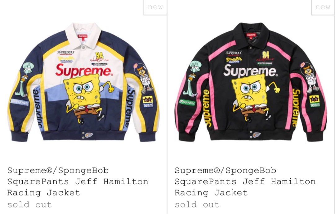 ジャケット・アウター Supreme SpongeBob SquarePants Jeff Supreme x SpongeBob SquarePants Jeff Hamilton Racing Jacket