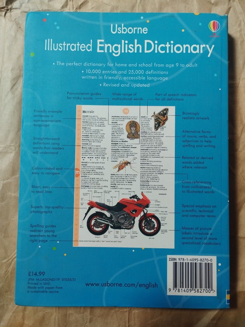 USBORNE ILLUSTRATED ENGLISH DICTIONARY (Category: Children's Books) located in Bantayan. Submitted by book_island_ph (Listing ID 1368216981, Image 3). Description: AVAILABLE IF YOU CAN MAKE AN OFFER. Swipe left to see additional details of the book. Please see my About for further rules in purchasing my books. Last price posted but if you'll get 3 or more books I'm open for discounts. Mode of Payment: Gcash, Seabank and Landbank. Mode of Delivery
