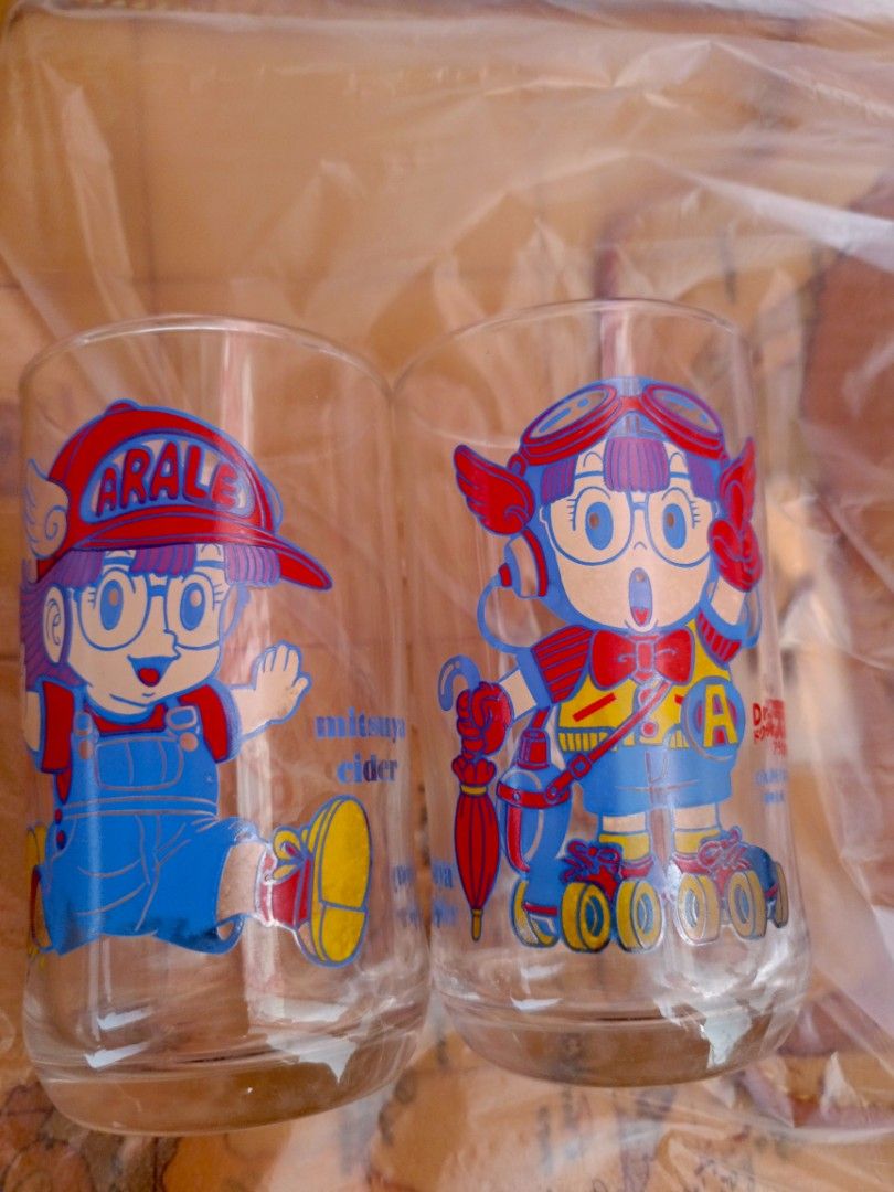 Vintage Dr. Slump Arale Glass 2pcs (Category: Vintage Collectibles) located in San Jose del Monte. Submitted by m_nshop (Listing ID 1368288600, Image 1). Description: brand new but with sign of storage from Japan Auction.