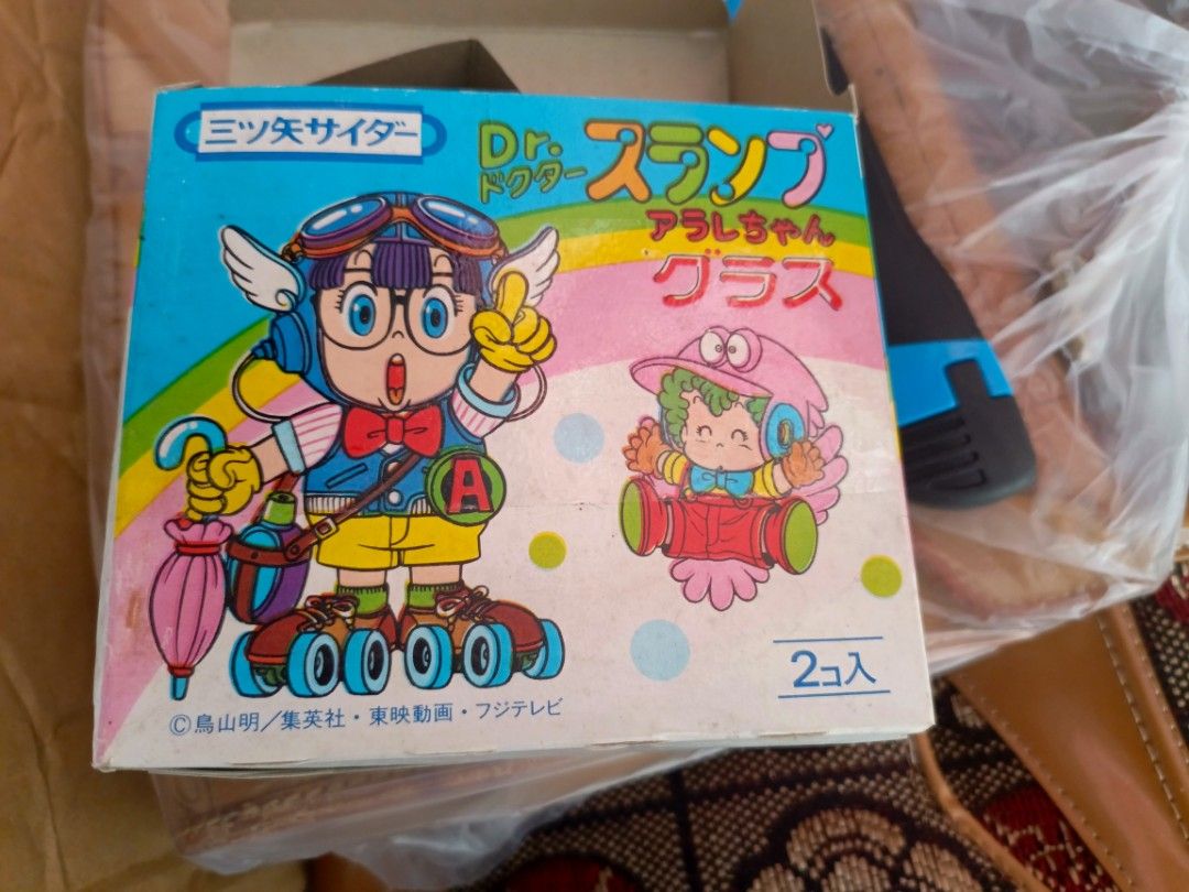 Vintage Dr. Slump Arale Glass 2pcs (Category: Vintage Collectibles) located in San Jose del Monte. Submitted by m_nshop (Listing ID 1368288600, Image 2). Description: brand new but with sign of storage from Japan Auction.