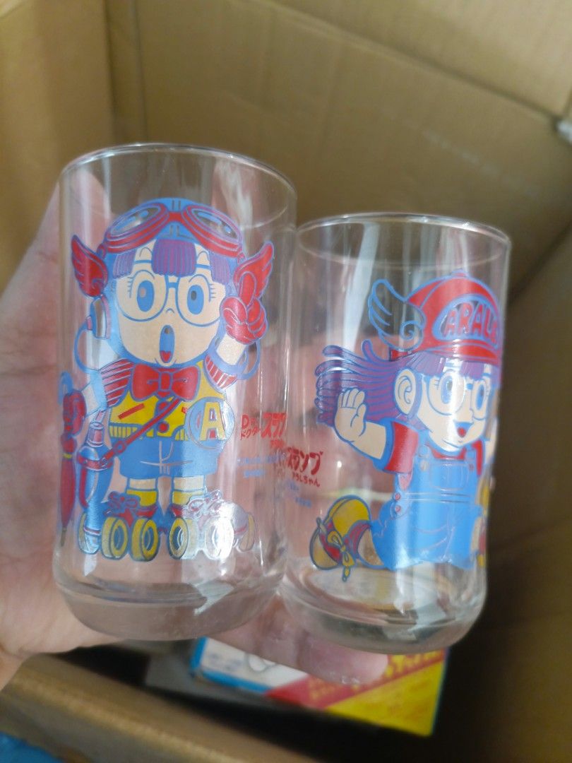 Vintage Dr. Slump Arale Glass 2pcs (Category: Vintage Collectibles) located in San Jose del Monte. Submitted by m_nshop (Listing ID 1368288600, Image 3). Description: brand new but with sign of storage from Japan Auction.