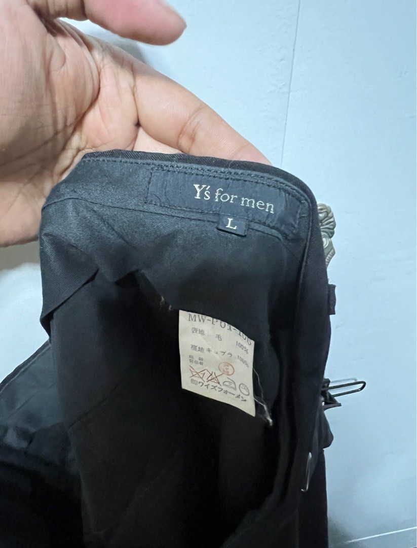 Yohji Yamamoto x Y’s for Men Wool Trousers (Category: Trousers) located in Makati City. Submitted by blkscndl (Listing ID 1368237870, Image 3). Description: size is L - fits 30 waist lining is cupro +sf.